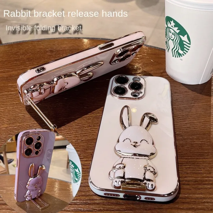 Jingsanc%20For%20Infinix%20Smart%208/Infinix%20Smart%208%20Pro%20Bracket%20Casing%20Electroplated%20Silicone%20Cute%20Phone%20Case%20With%20Rabbit%20Stand%20Holder%20Soft%20SiliconeTPU%20Back%20Cover%20a01-1%20-%20Image%209