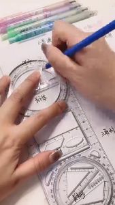 Multifunctional Ruler for School Students  Round Geometric Drawing Ruler