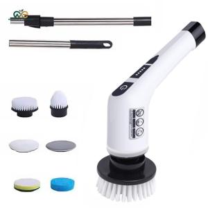 9 in 1 Electric Cleaning Brush Adjustable Extension Arm Electric Spin Cleaning Scrubber Electric Scrub Brush Parlour Kitchen Bathroom Cleaning Gadgets [Winnereco Lifestyle]
