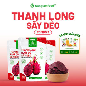 Thanh Long Sấy Dẻo Ruột Đỏ Không Đường NONGLAMFOOD Loại 1 Chuẩn Xuất Khẩu Ăn Vặt Túi 100g