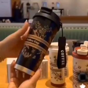 Portable Ceramic Coating Tumbler Durable Stainless Steel Coffee Mug Reusable Double Wall Vacuum Insulated Cups Exquisite