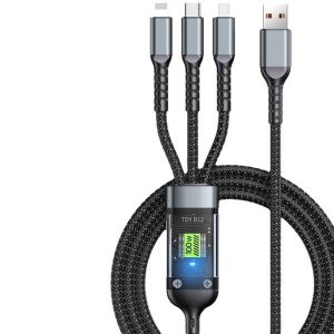 Bộ cáp sạc nhanh 3 đầu 100W chống rối