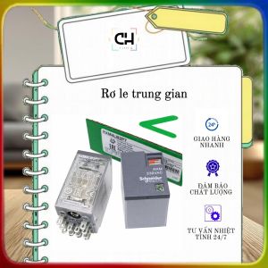 Rơ le trung gian Schneider RXM4LB2P7 Relay Shiecadir 12v 24v 230v có đèn báo kèm đế 8 chân 14 chân