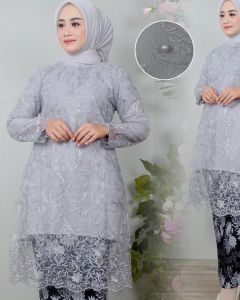 Setelan Kebaya Muslim / Tunik Tulle / Tunik Kurung Wanita Pilihan Warna