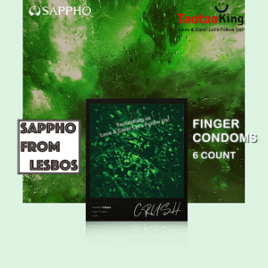 💜SAPPHO FROM LESBOS Crush Green Filter Finger Condoms Warm Ultra Thin Finger Cots Kondom Jari TaotaoKing.os