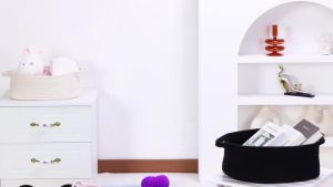 Small Cotton Rope Basket Cute Baby Gift Baskets Empty 13.7"x10"x5" Decorative Storage for Organizing Shelves Closet Baby Nursery Basket Bin Toy Storage tote Organizer Black