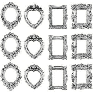 Mini Vintage Resin Picture Frames 12PCS Antique DIY Craft Home Decor Photography Decor