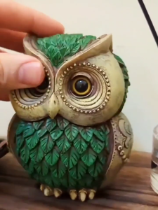 Owl Figurine Home Decors Accents Cute Small Animal Sculptures Vintage Owl Figurines for Bookshelfs BedroomLiving Room