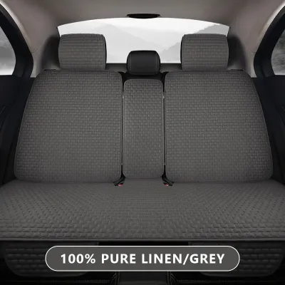 SEAMETAL Linen Car Seat Cover Universal Front Back Seat Cushion Cover Breathable Full Set Car Seat Protector Mad