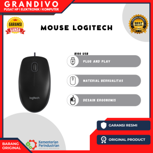Mouse Logitech B100 USB Garansi Resmi - Grandivo