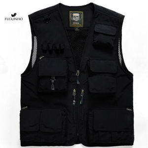 Fuguiniao Large Size Vest Mens Army Casual Waistcoats Sleeveless Fashion Coats M-7XL