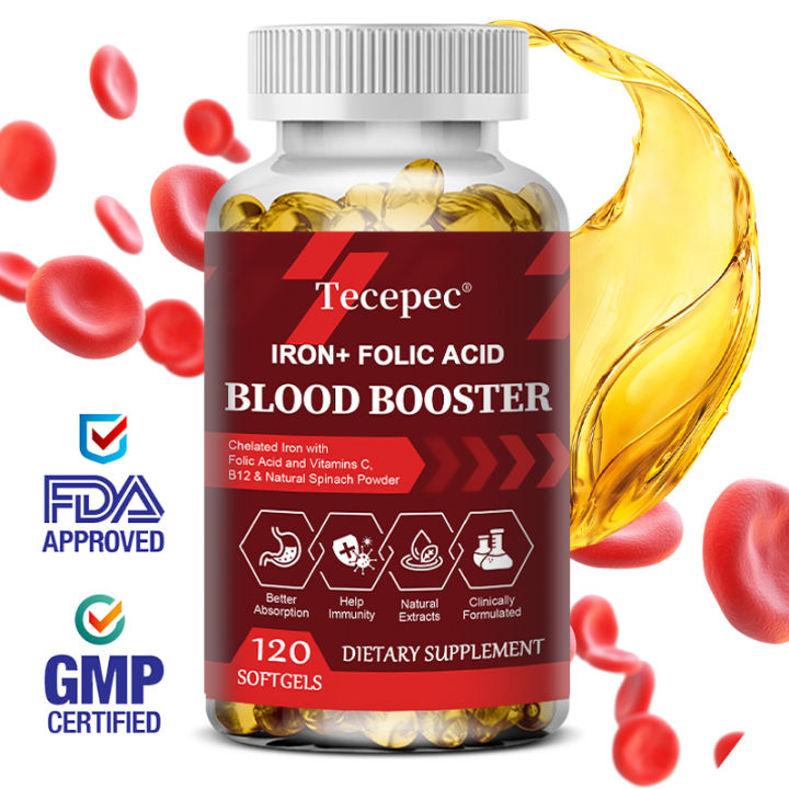 Tecepec Iron + Folic Acid Supplement, Blood Enhancer, Circulation ...