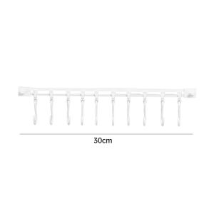 Punch-free Sliding Track Hook / Kitchen Cabinet Door Back Row of Hanging Racks / Multifunctional Movable Storage Hooks / Strong Adhesive Sliding S-hook