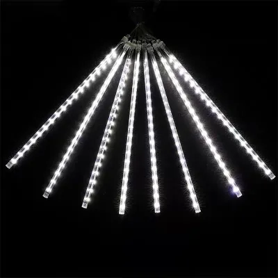 ชุดหลอดไฟดาวตก ไฟวิ่งแบบยาว ชุด8หลอด หลอดยาว80cm ไฟตกแต่งประดับ LED กันน้ำ ไฟกระพริบคริสต์มาสปีใหม่เทศกาล ใช้กลางแจ้งได้ หลายสีให้เลือก