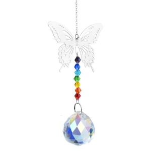 Crystal Sunshine Catchers Butterfly Pendant Window Hanging Ornament Colorful Suncatchers for Home and Garden Decoration