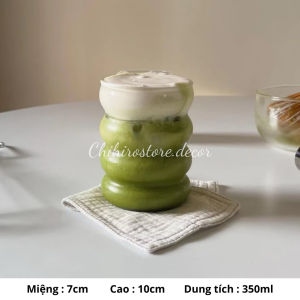 Cốc/ Ly thủy tinh 4 tầng chịu nhiệt 350ml dùng uống matcha sữa trà sữa trà hoa - Chihirostore.decor