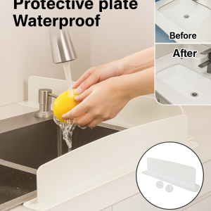 Suction Cup Sink Water Retaining Plate Sink Splash Guard Silicone Waterproof Retaining Plate Kitchen Water Retaining Artifact一体式吸盘水槽挡水板