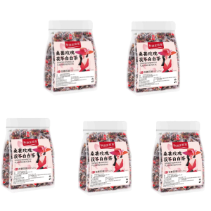 Dried Mulberry Rose Tea Red Dates Tuckahoe and Lily Combination Stay up Late Vitality Tea Mulberry Female Health and Beauty Tea桑葚干玫瑰花花茶