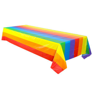 Taplak Meja Makan Ulang Tahun Pesta Sekali Pakai Anti Air Anti Minyak Rainbow Table Cloth Waterproof Disposable