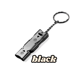 Outdoor Survival Whistle Stainless Steel Double Barrel HF Lifesaving Whistle 150DB High-Frequency Training EDC Tool for Emergency