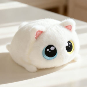 Mũm mĩm Stackable Mèo sang trọng Đồ chơi squishy mềm lông chồn giả lông mắt tròn căng thẳng Relief Chữa bệnh Đồng hành đồ chơi Quà Tặng