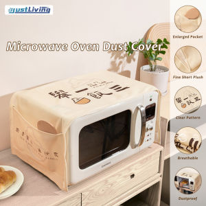 JustLiving 1Pc 95X35CM Anti-Oil and Dust Fabric Cover for Microwave Oven Universal Waterproof Cover Oven Towel Cover Microwave Oven Cover Fabric Household Kitchen Dust Cover Towel
