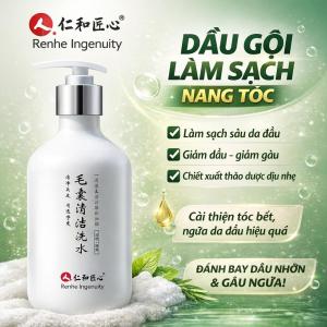 Renhe Dầu gội làm sạch nang lông chứa disulfide selenium giảm ngứa loại bỏ mạt da đầu kiểm soát dầu
