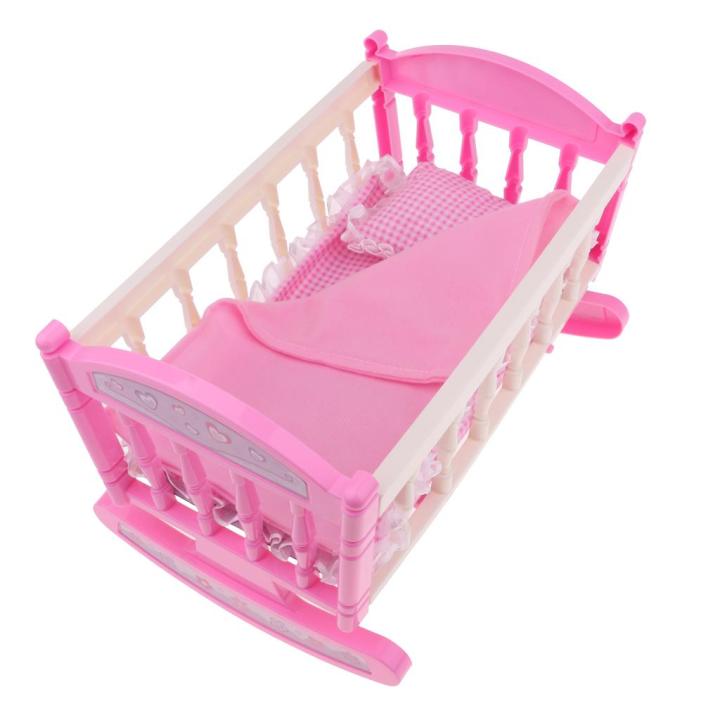 TOOYFUL Baby Doll Bed Reborn Cradle Realistic Baby Doll Crib Doll