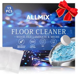 ALLMIX Hard Floor Cleaner Floor Cleaning Tablets for Mopping Eco-Friendly Gentle & Deep Cleaning Solution for All Hard Floors Perfect for Mop Buckets - Lemon Scent (15Pcs - Individually Packaged)