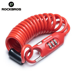 ROCKBROS Bicycle Cable Lock Stretchable 1.8M Portable Cycling Lock Alloy Durable Lightweight Anti-theft Electric Bike Helmet Lock