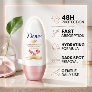 Dove Ultimate Repair Roll On Deodorant (40ml) | Vitamin B3 Dark Spot Corrector | 48H Sweat & Odor Protection