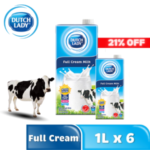 1000ml × 10 Packet Dutch Lady Full Cream Milk 1000ml - Nutrition from Day to Night