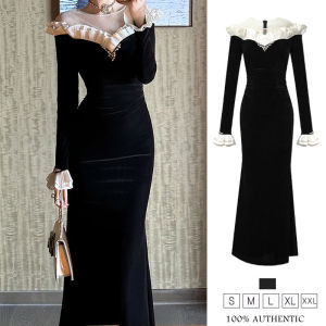 ZYHT Eravogue Womens Dresses Black and White Dresses Velvet Dresses Fishtail Dresses Formal Occasion Dresses Party Evening Dresses Work Dresses Birthday Party Dresses 91685