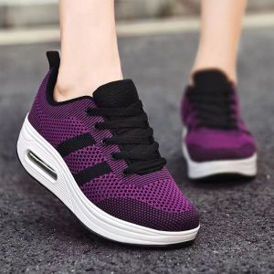 2023 NEW Rubber Shoes for Women Black Comfortable Breathable Wedge Sneakers For Women flat shoes walking shoes