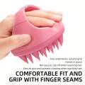 1pc Gentle Silicone Scalp Massager Shampoo Brush - Hypoallergenic Handheld Hair Washer for Dandruff Removal, No Battery Needed. 