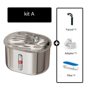 Pet Automatic Water Fountain Stainless Steel Induction Cat Water Dispenser with Filter 2.5L Dog Feeder Drinking Bowl