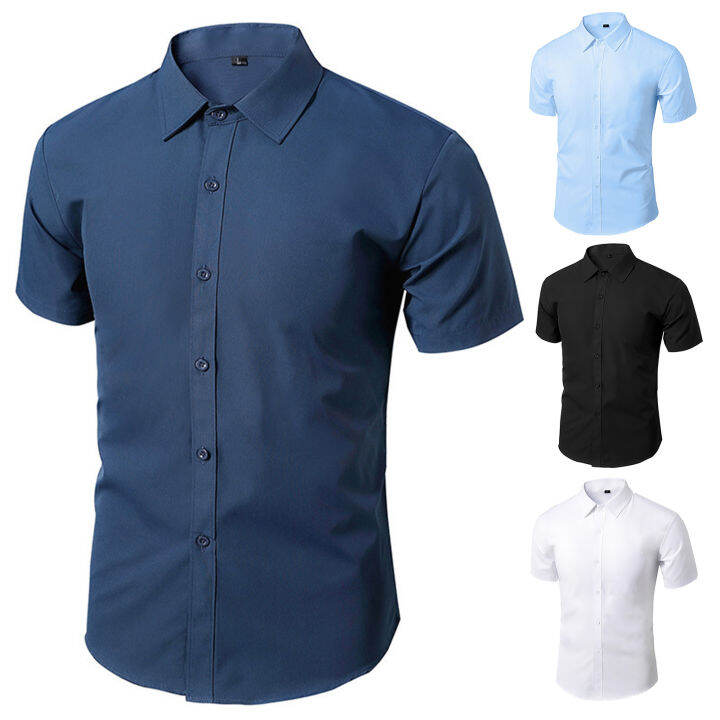 Shemi Slim Fit Men Casual Shirt New Model Men Shirt Pure Color Turn ...