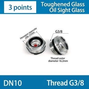 NOWNICE 1Pcs G1/4 G3/8 G1/2 G3/4 Cửa sổ quan sát dầu Chủ đề nam G1 G1-1/4 G1-1/2 BSP NPT Phụ tùng máy nén khí Bền bỉ Kính cường lực Kính quan sát mức dầu cho máy nén khí