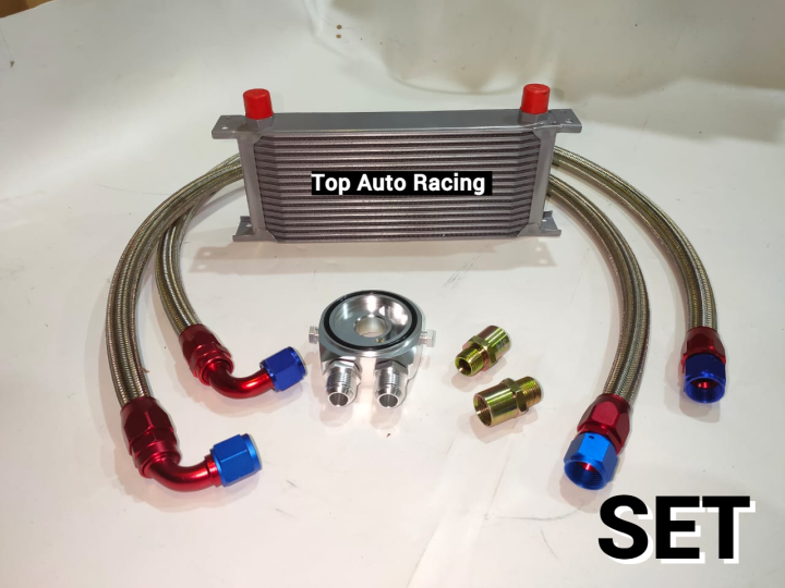 Transmission Cooler Universal 13-Row 10AN Engine Transmission Oil Cooler & Filter Adapter Oil Line Glacière électrique - Foto 3