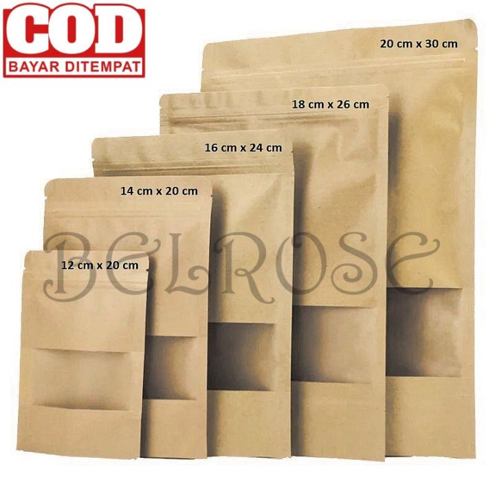 Standing Pouch Kraft Paper KEMASAN KERTAS JENDELA EKONOMIS WINDOW