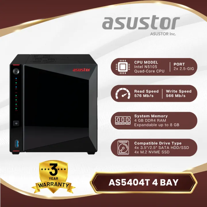 NAS ASUSTOR AS5404T The Best NAS 4 Flash