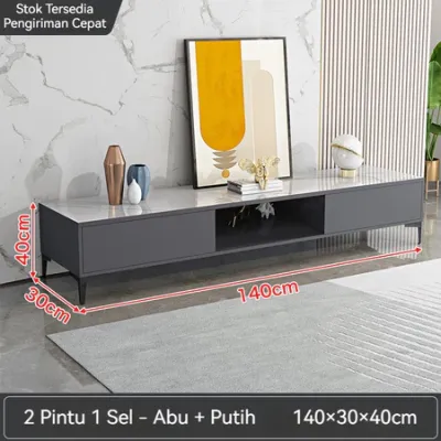 Meja TV Kayu 180cm Rak TV Lemari TV Meja TV Dengan Pintu Meja TV Minimalis Modern Meja TV Dengan Pola Marmer Kemewahan Tv Rak