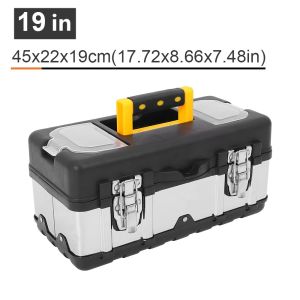 BESTIT Double-Layer Maintenance Parts Toolbox Handheld Stainless Steel Multifunction Toolbox Durable Tool Organization On-Board Storage Box for Workshop Organization