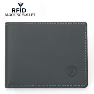 AE Russias best-selling anti-spoofing device RFID Top-grade cowhide wallet fashionable oil wax color-blocked mens coin purse