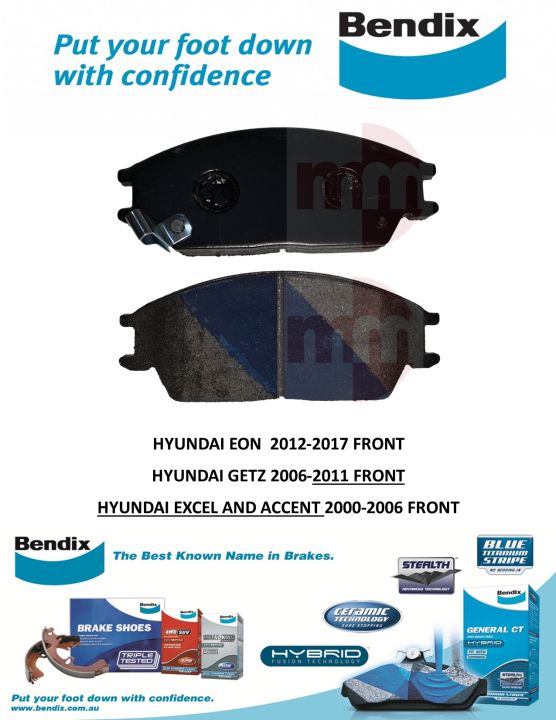 BENDIX GCT Brake Pads for HYUNDAI EON 20122017 / HYUNDAI GETZ 2006