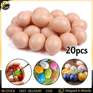 20pcs Plastic Realistic Chicken Eggs for DIY Easter Eggs  Kids Toys Painting Tool 4x6cm