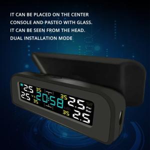 Solar Tire Pressure Monitor With Easy To Install External Sensors & Clear Display Suitable For Daily Commute Long Trips