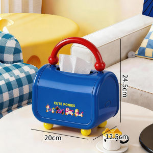 BHQ Cute Cartoon Tissue Box Desktop Storage Box with Portable Creative Dining Paper Box Kotak Tisu Comel