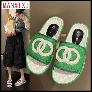 MANXIXI Thời Trang Phụ Nữ Đẹp INS Phong Cách Phẳng Dép Đi Trong Nhà (Kích Thước 35-40)