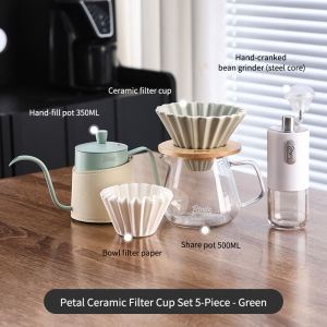 BINCOO 7 Pes Set Coffee Dripper Set Hand Brew Coffee Utensils Coffee Filter Cup  Paper Filter Kitchen Tools